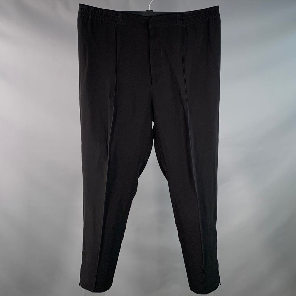ALEXANDER MCQUEEN Size 38 Black Red Stripe Viscose Blend Casual Pants